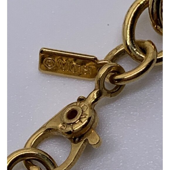 Vintage Signed Monet Lot of 9 Necklace Bracelet Brooch Gold tone and Silver Tone - Picture 15 of 16